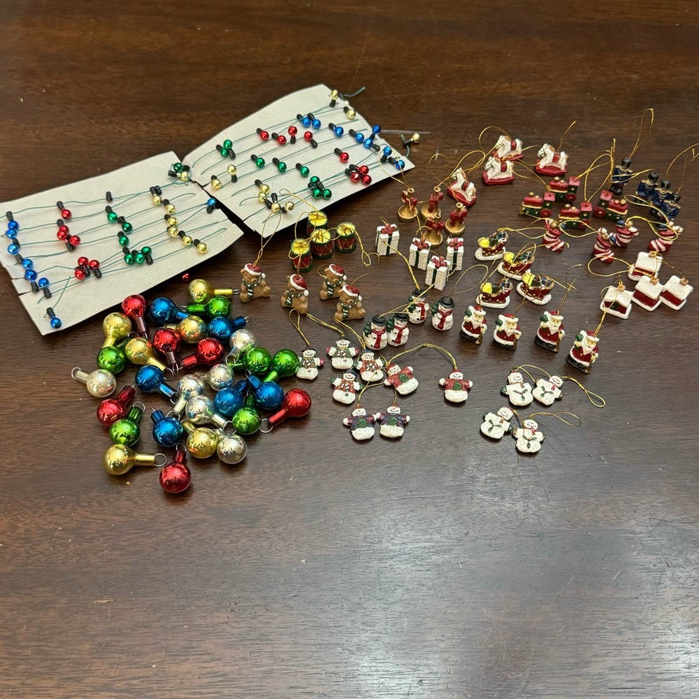 Miniature Christmas Ornament Vintage Lot